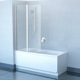 Шторка для ванны Ravak Chrome CVS2-100 L белый + стекло Транспарент 