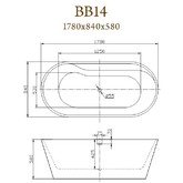 Акриловая ванна BelBagno BB14 178x84