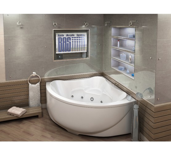 Акриловая ванна BAS Модена Flat 150x150 с гидромассажем