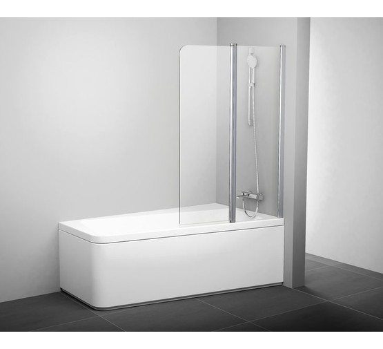 Шторка для ванны Ravak 10CVS2-100 L белый + стекло Транспарент