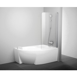 Шторка для ванны Ravak Rosa CVSK1-85 140/150 L белый + стекло Транспарент