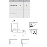 Шторка для ванны Ravak Rosa CVSK1-100 160/170 R белый + стекло Транспарент