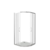 Душевой угол GOOD DOOR Latte R-90-G-WE 900x900 белый,рифленое стекло 
