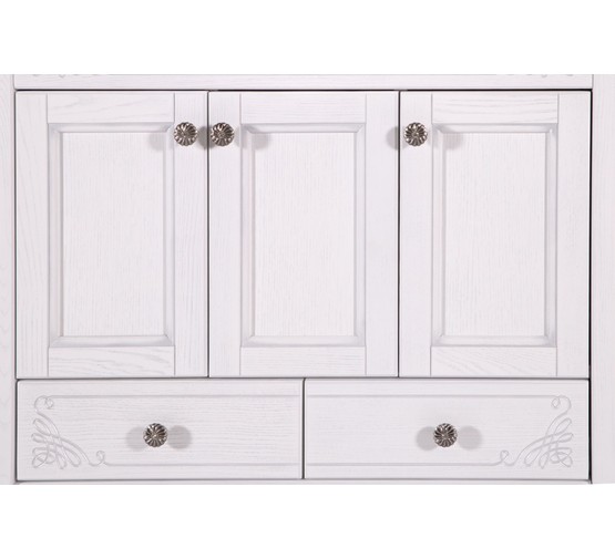 Комплект мебели ASB-Woodline Салерно 80 белый/патина серебро массив ясеня