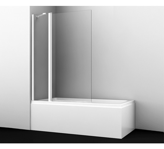 Шторка для ванны Wasserkraft Berkel 48P02-110W Fixed  1100x1400 белый, прозр.стекло 