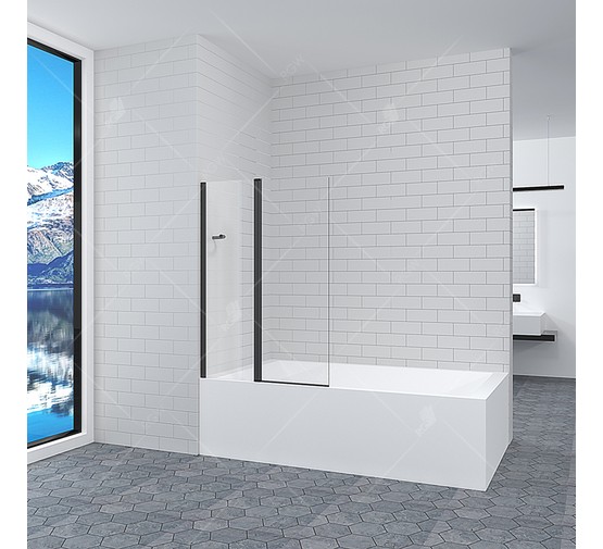 Шторка для ванны RGW Screens SC-11B 1000х1400 черный, прозрачное стекло