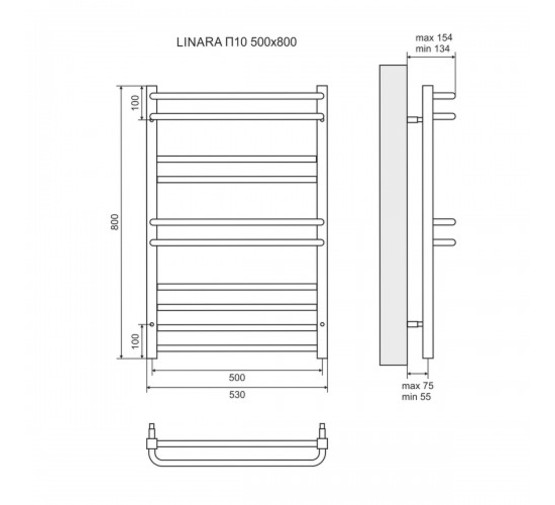 Полотенцесушитель электрический Lemark Linara 500x800 П10