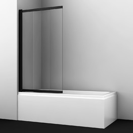 Шторка для ванны Wasserkraft Dill 61S02-80 800x1400 черный, прозр.стекло 