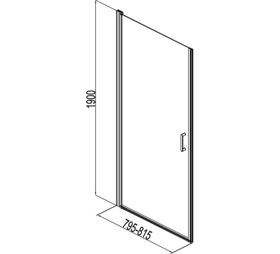 Душевая дверь Aquanet Cinetic AE12-N-80H190U 80 хром, стекло прозрачное