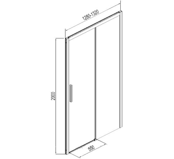 Душевая дверь Aquanet Pleasure AE60-N-130H200U-BT 130 черный матовый, стекло прозрачное