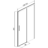Душевая дверь Aquanet Pleasure AE60-N-130H200U-BT 130 черный матовый, стекло прозрачное