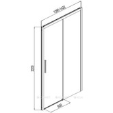 Душевая дверь Aquanet Pleasure AE60-N-140H200U-BT 140 черный матовый, стекло прозрачное