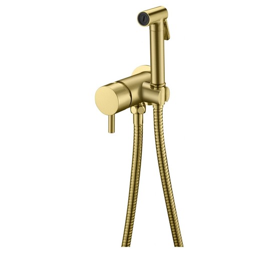 Гигиенический душ Boheme Uno 467-MG со смесителем золото матовое