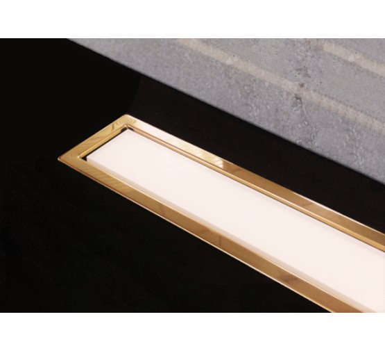 Водоотводящий желоб Pestan Confluo Premium White Glass Gold Line 950 с решеткой 