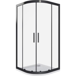 Душевой угол GOOD DOOR COFE R-100-C-B 1000x1000 черный,прозр. стекло 