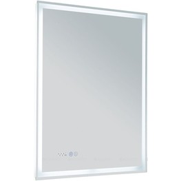 Зеркало Aquanet Оптима 50 LED с часами белый