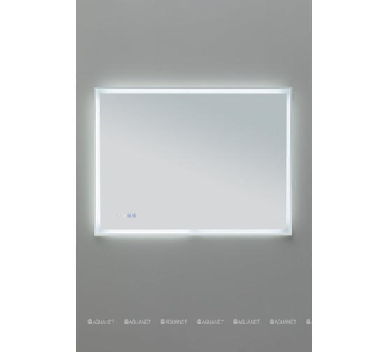 Зеркало Aquanet Оптима 100 LED с часами белый