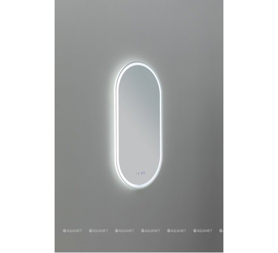 Зеркало Aquanet Монте 45 LED с часами белый