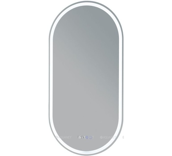 Зеркало Aquanet Монте 50 LED с часами белый