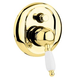 Смеситель для ванны Cezares Elite VDIM-03/24-Bi встраиваемый ручка белая золото