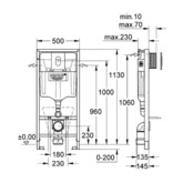 Инсталляция для унитаза Grohe Rapid SL 4 в 1 в сборе 38929000 с клавишей хром