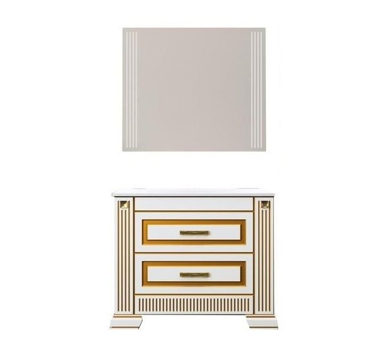 Комплект мебели Opadiris Оникс 100 белый золотая патина