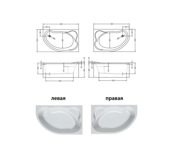 Акриловая ванна Kolpa-san Amadis New Standart 160x100 L