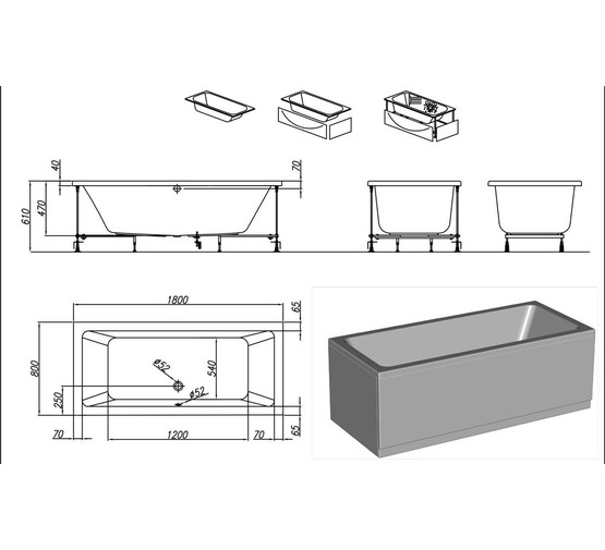 Акриловая ванна Kolpa-san Elektra Basis 180x80