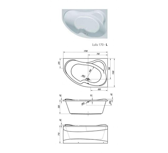 Акриловая ванна Kolpa-san Lulu Standart 170x110 L