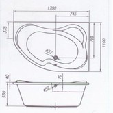 Акриловая ванна Kolpa-san Lulu Standart 170x110 L