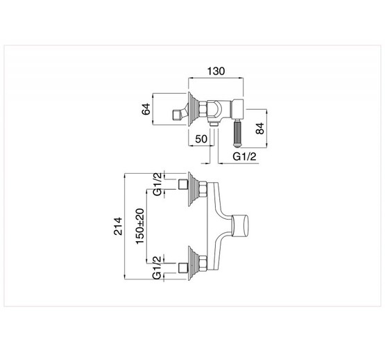 Смеситель для душа Cezares Olimp DM-02-L бронза