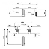 Смеситель для ванны Cezares Olimp VM-02-L  бронза