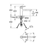 Смеситель для кухни Grohe Concetto 31129001 с выдвижным изливом