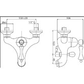 Смеситель для ванны Cezares Margot VM-02-Bi бронза