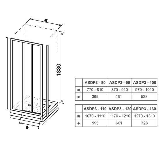 Душевая дверь Ravak Supernova ASDP3-100 белый + стекло Грэйп