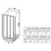 Душевая дверь Ravak Supernova ASDP3-100 белый + стекло Грэйп