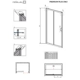 Душевая дверь Radaway Premium Plus DWJ 140x190 хром, стекло прозрачное