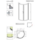 Душевой угол Radaway Premium Plus B90 900х900 хром,прозрачное стекло