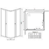 Душевой угол Radaway Classic C80 800х800 белый,прозрачное стекло