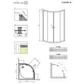 Душевой угол Radaway Classic A90 900х900 хром,графит стекло