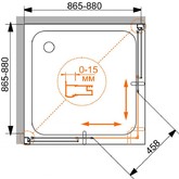 Душевой угол Cezares Pratico A-2-90-P 900x900 текстур.стекло 