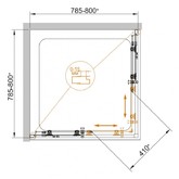 Душевой угол Cezares Pratico A-2-80-P 800x800 текстур.стекло 