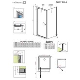 Душевая дверь Radaway Twist DWJ 100x190 хром, стекло коричневое