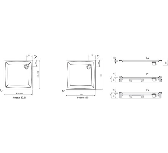 Душевой поддон Ravak Galaxy Perseus EX 1000x1000