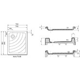 Душевой поддон Ravak Kaskada Aneta PU 750x900