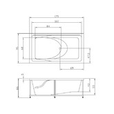 Акриловая ванна Aquatika Axioma Standart 175x95 без гидромассажа