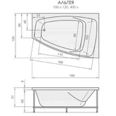 Акриловая ванна Aquatika Altea Standart 180x120 R без гидромассажа