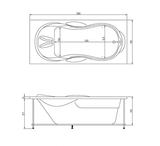 Акриловая ванна Aquatika Atlantis Standart 180x90 без гидромассажа