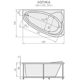 Акриловая ванна Aquatika Logika Standart 160x105 R без гидромассажа