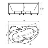 Акриловая ванна Акватек Вега 170x105 левая